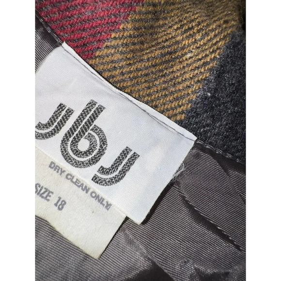 Vintage JBJ Womens Wool Open Front Jacket Blazer Striped Artsy Pockets Size 18 - Picture 5 of 8